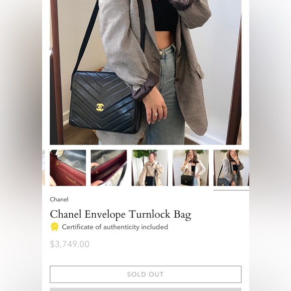 🚫SOLD🚫 Vintage Chanel Envelope Turnlock Lambskin Bag - Picture 16 of 16